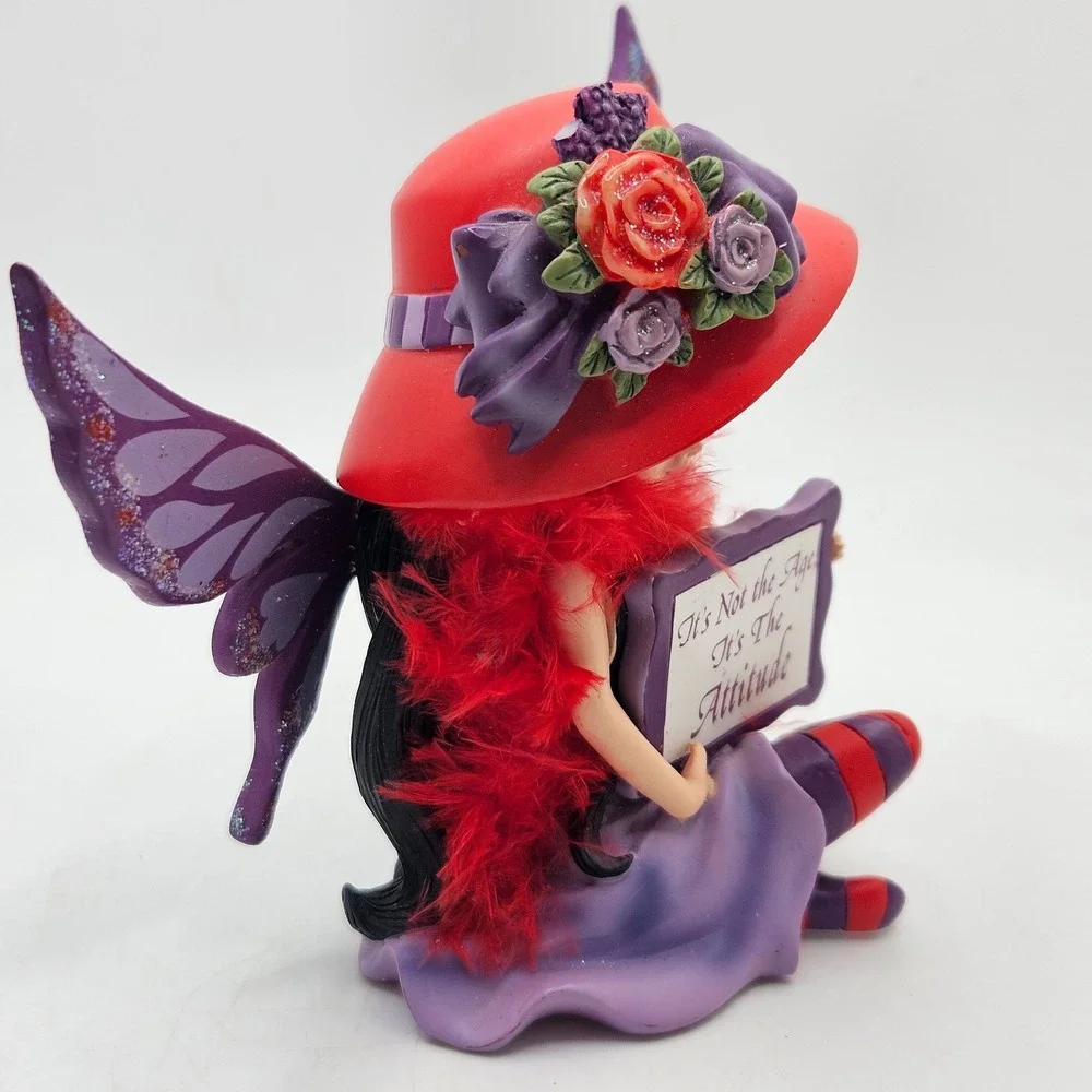 Hatterific It's Not the Age It's the Attitude Red Hat Purple Wings Fairy